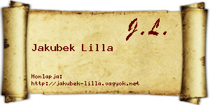 Jakubek Lilla névjegykártya
